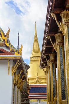Wat Phra Kaew OR "Temple of the Emerald Buddha""  full official name Wat Phra Si Rattana Satsadaram is Buddhist temple (wat) in Thailand. The main building is the central phra ubosot, which houses the statue of the Emerald Buddha. Wat Phra Kaeo has a plethora of buildings within the precincts of the Grand Palace. It is located in Phra Nakhon District, the historic centre of Bangkok."