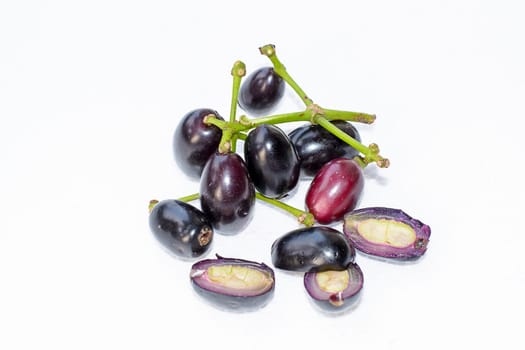 Jambolan plum or Java plum or Jambul is thai fruit. It's Purple.