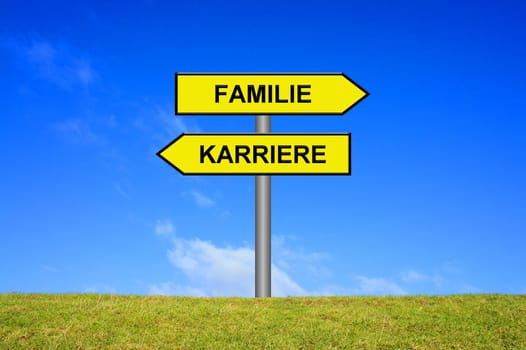 Signpost points in two directions: family or family?