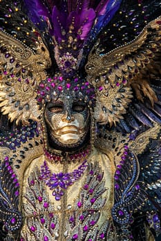 VENICE, ITALY - Febrary 18 2020: The masks of the Venice carnival 2020.