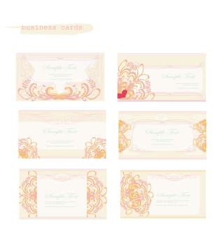 pink business floral card set