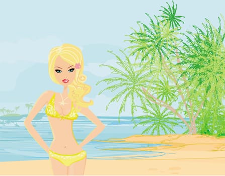 Summer sexy beach girl