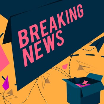Inspiration showing sign Breaking News, Business approach Special Report Announcement Happening Current Issue Flashnews Open Box With Flying Paper Planes Presenting New Free Ideas