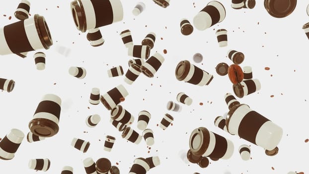 3D illustration Background for advertising and wallpaper in food and drink festival  and coffee scene. 3D rendering in decorative concept.