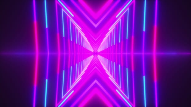 Neon tunnel. Computer generated 3d render