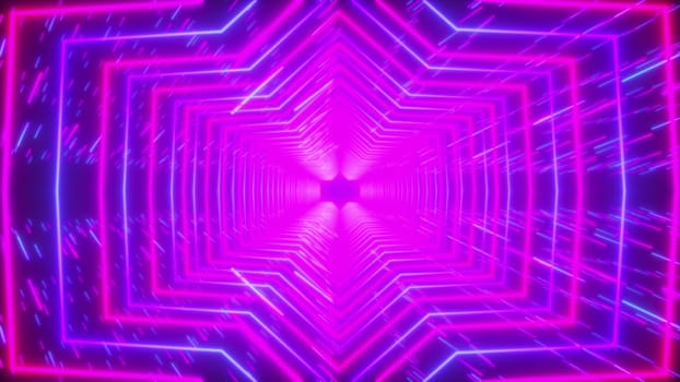 Neon tunnel. Computer generated 3d render