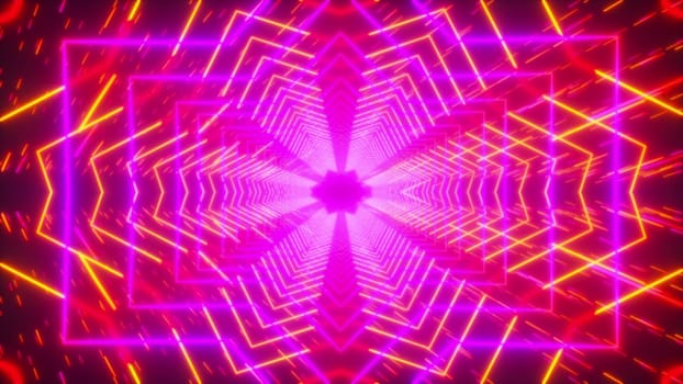 Neon tunnel. Computer generated 3d render