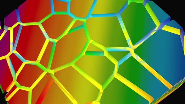 Colored broken cube. Computer generated 3d render