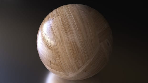 Wooden sphere. Computer generated 3d render