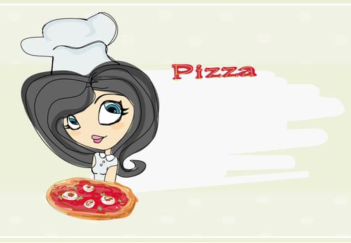young woman enjoys pizza