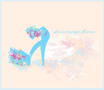 abstract fashion shoes vintage poster