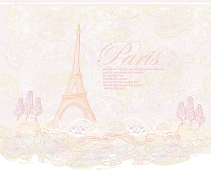 Eiffel tower artistic background. Vector illustration.