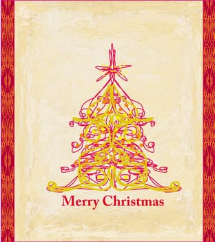 Abstract christmas tree card