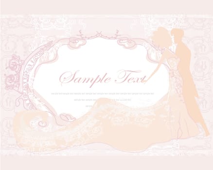 Ballroom couple dancers silhouettes- abstract invitation