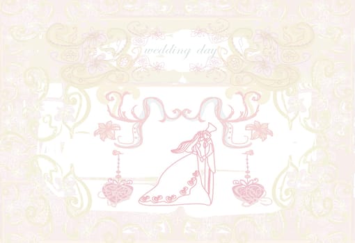 elegant wedding invitation card with wedding couple