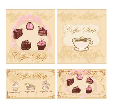 menu coffee shop set