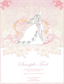 elegant wedding invitation card with wedding couple