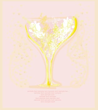 invitation to cocktail party menu or bar card space for text