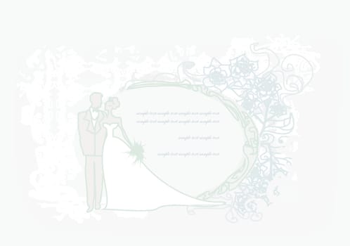 elegant wedding invitation card with wedding couple