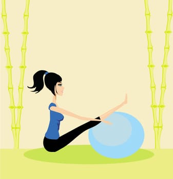 Woman with fitness ball  - pilates
