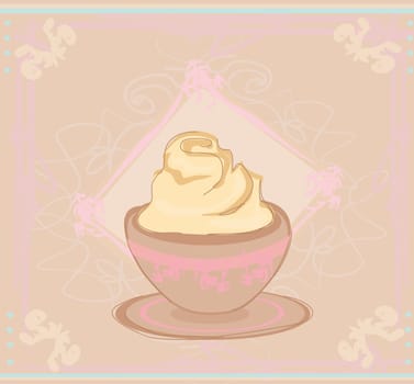 Cup of coffee with abstract design elements. Vector illustration.