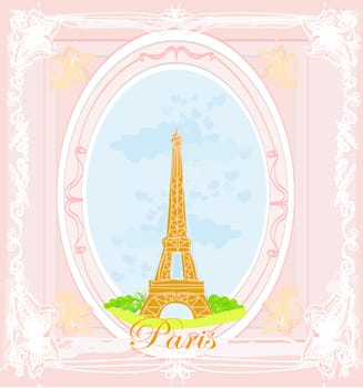 vintage retro Eiffel card