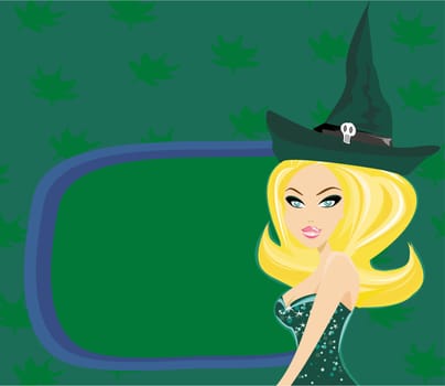 Halloween witch - vector portrait