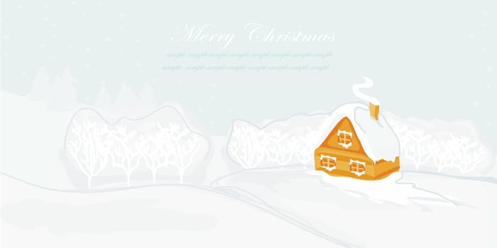 Christmas night in the village card