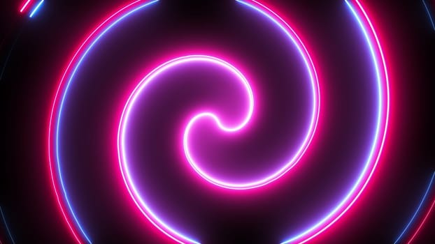 Spiral neon. Computer generated 3d render
