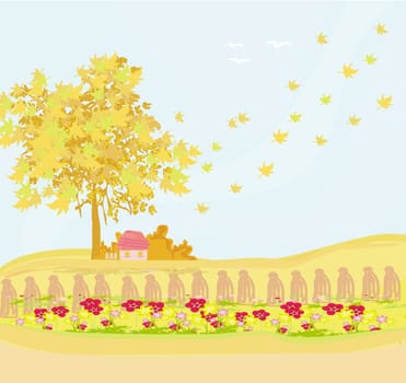 Beautiful vector autumn landscape