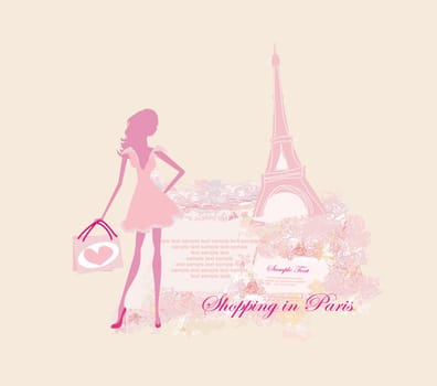 beautiful women silhouette Shopping in Paris