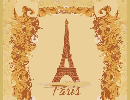Eiffel tower artistic background. Vector illustration.