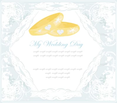 wedding Invitation card with rings