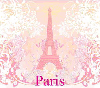 Eiffel tower artistic background. Vector illustration.