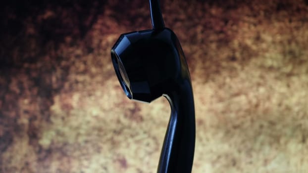 Close up of rotaru phone head against grunge background