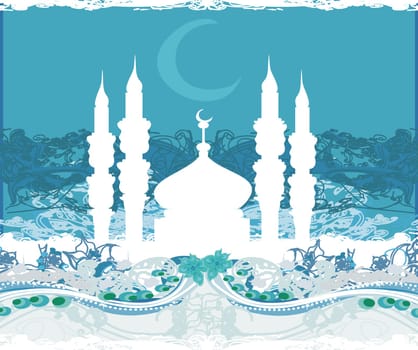Ramadan background - mosque silhouette illustration card