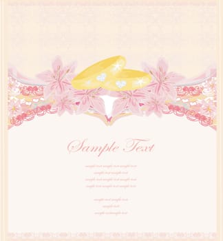 wedding Invitation card with rings
