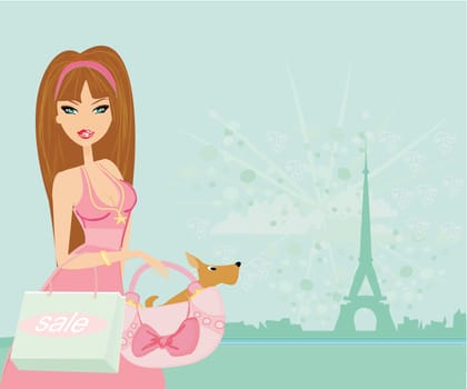 sexy fashion women Shopping in Paris