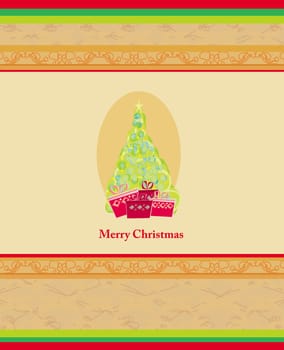 Abstract christmas tree card