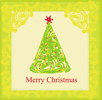 Abstract christmas tree card