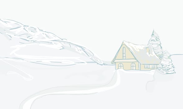 Christmas in the village card