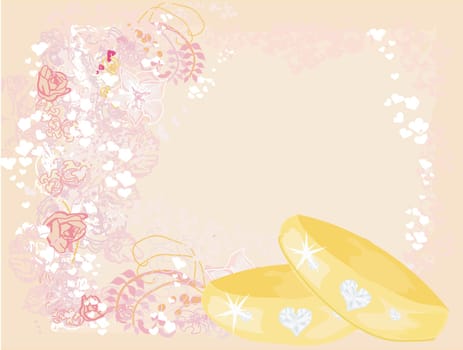 wedding Invitation card with rings