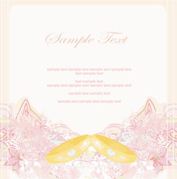 wedding Invitation card with gold rings