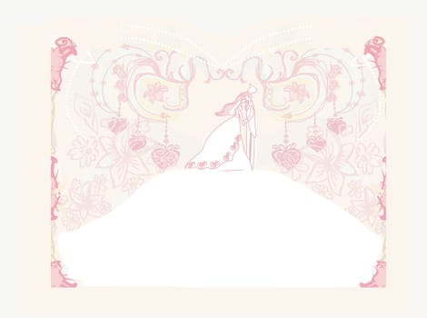 elegant wedding invitation with wedding couple