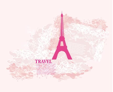 vintage retro Eiffel tower card