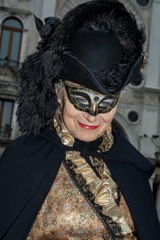 VENICE, ITALY - Febrary 7 2018: The masks of the Venice carnival 2018