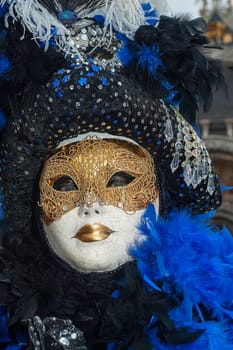 VENICE, ITALY - Febrary 7 2018: The masks of the Venice carnival 2018