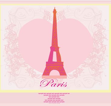 Eiffel tower artistic background. Vector illustration.