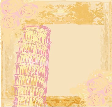 vintage vector pisa tower background