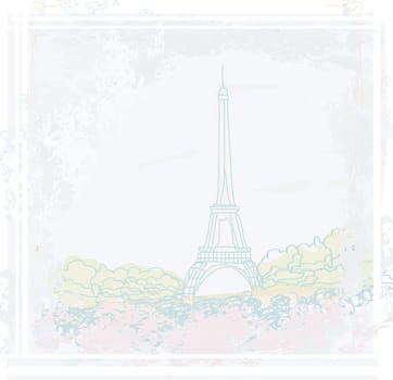 Eiffel tower artistic background. Vector illustration.